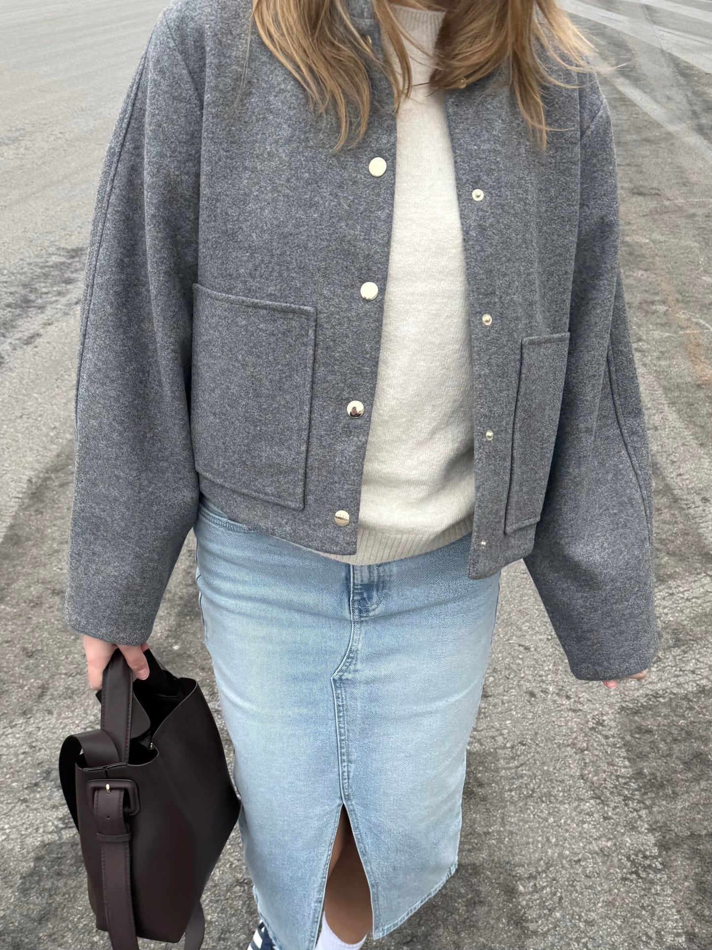 VMFORTUNECAROL Jacket - Medium Grey Melange