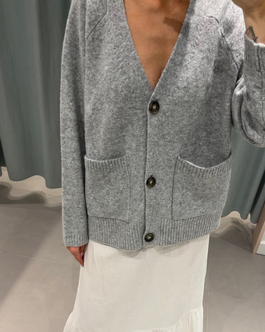 VMBOOM Cardigan - Light Grey Melange